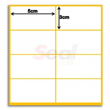 Etiquetas de BOPP Brilhante, 50mm x 30mm, 20 Bobinas